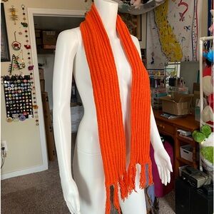 Orange knit scarf